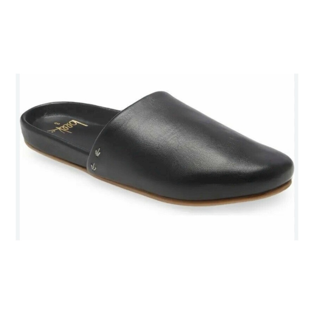 Anthropologie BEEK Apalis Leather Slides in Black  Size 7 EUC